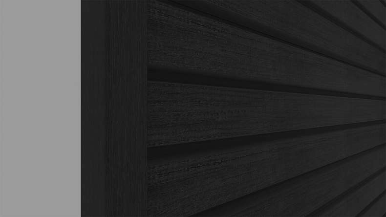 planeo LINEA Wide – WPC CoEx cladding, black, 2900 x 181 mm
