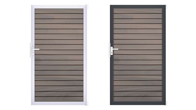 planeo Gardence Trendy – BPC Rhombus Universal Gate – Two-tone co-extruded with aluminium frame 100 x 180 4 cm