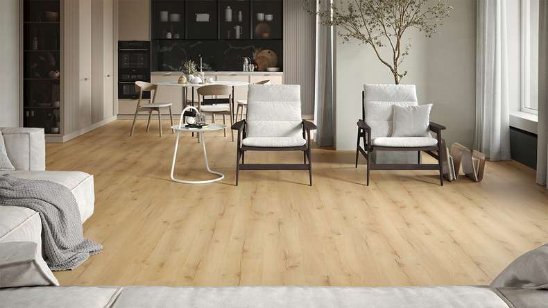 planeo Rigid Click Vinyl - GRANDline Sunlit Oak | Impact sound insulation integrated (NF-Gl-553-N)