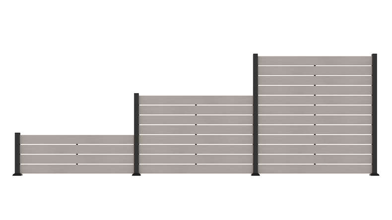 planeo Vario - WPC coEX plug-in fence Square Beige 177 x 180 cm