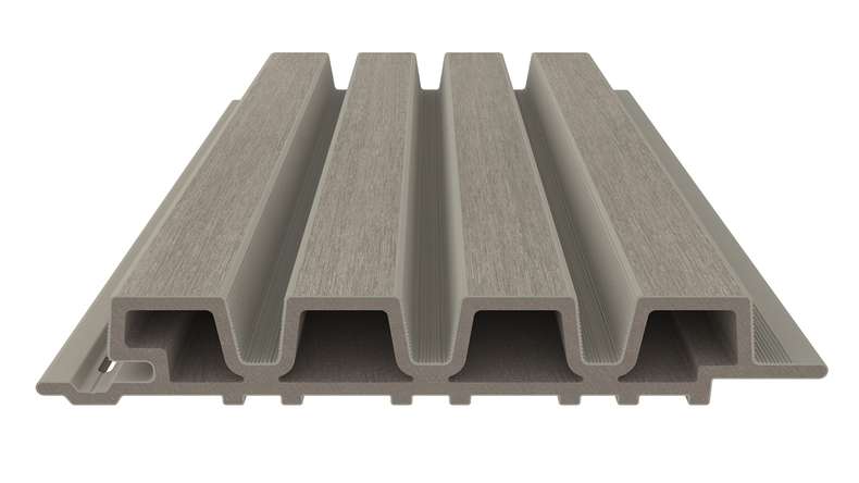 planeo LINEA Slim – WPC CoEx cladding, light grey, 2900 x 215 mm