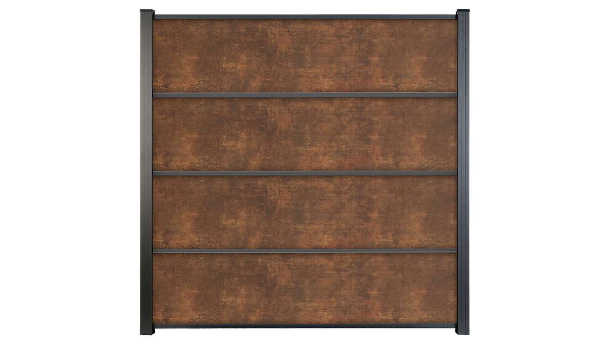 planeo Gardence Resistant - HPL plug-in fence rust-look 180 x 183 cm