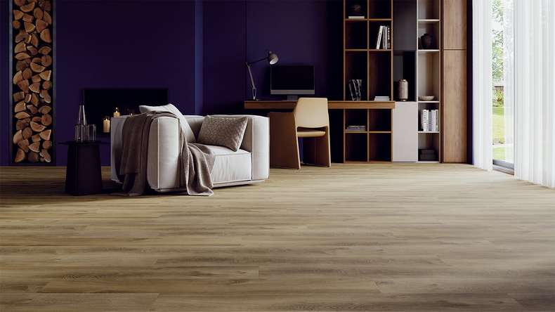 planeo Rigid Klick Vinyl - HOMEtec Basic 30 IXPE Warm Meadow Oak | Impact sound insulation integrated (RP-E30-1)