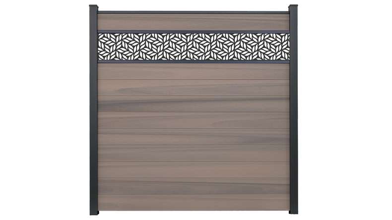 planeo Gardence Strong - BPC plug-in fence Leafs Bi-Color co-ex 180 x 180 cm