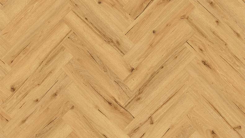 planeo Rigid click vinyl - Nature Oak herringbone | integrated footfall sound insulation (DF-KH-151-055)