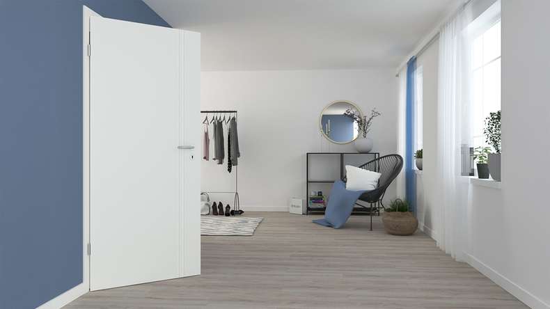 planeo design interior door VELA Kado 7O white lacquer 9010 corner edge | lacquered - 2110 x 610|735|860|985 mm