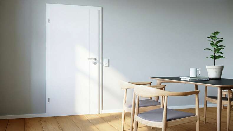 planeo design interior door PUREA Vivo 6 white lacquer 9003 design edge | lacquered - 1985 x 610|735|860|985 mm