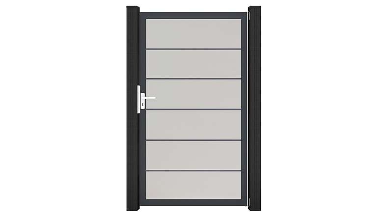 planeo Gardence Simply Premium – White universal PVC gate with aluminium frame, 100 x 180 cm