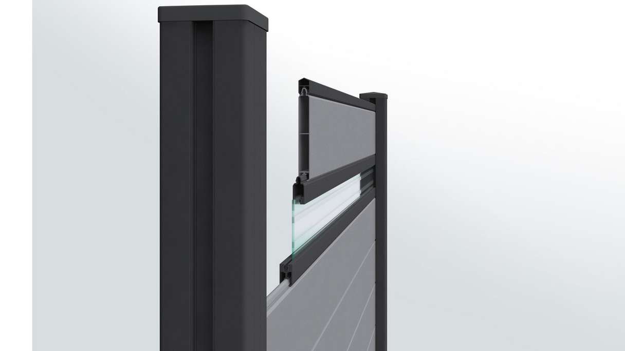 planeo Alumino - aluminium post to set in concrete anthracite DB703 7x7x150cm incl. cap