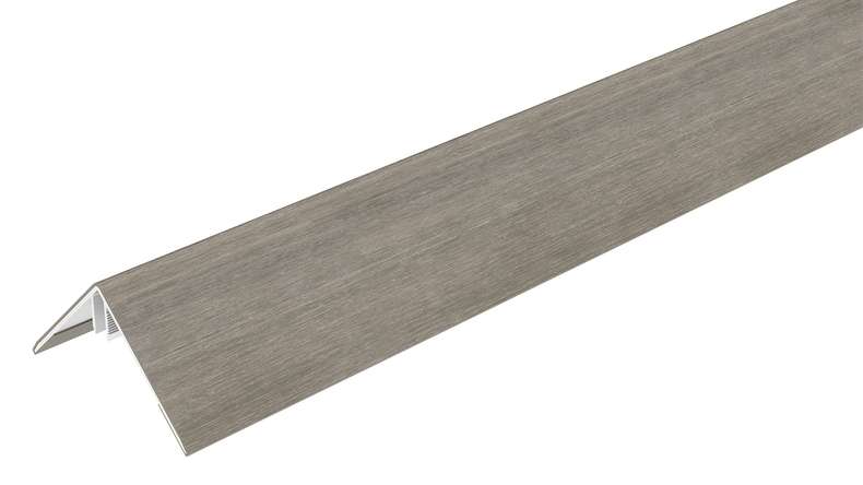 planeo LINEA – Aluminium CoEx external corner profile, light grey, 3000 x 66 x 66 mm