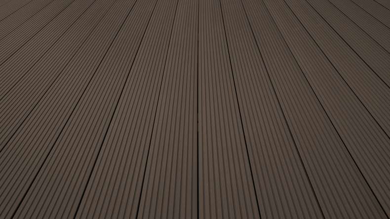 Complete set TitanWood 5m hollow core plank grooved structure dark brown 55.5m² incl. Alu-UK