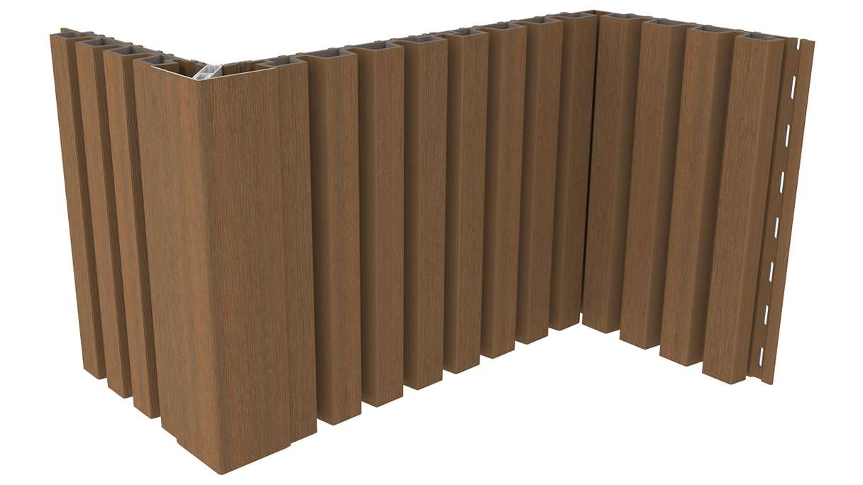 planeo LINEA Slim – WPC CoEx cladding, Burma Teak, 2900 x 215 mm
