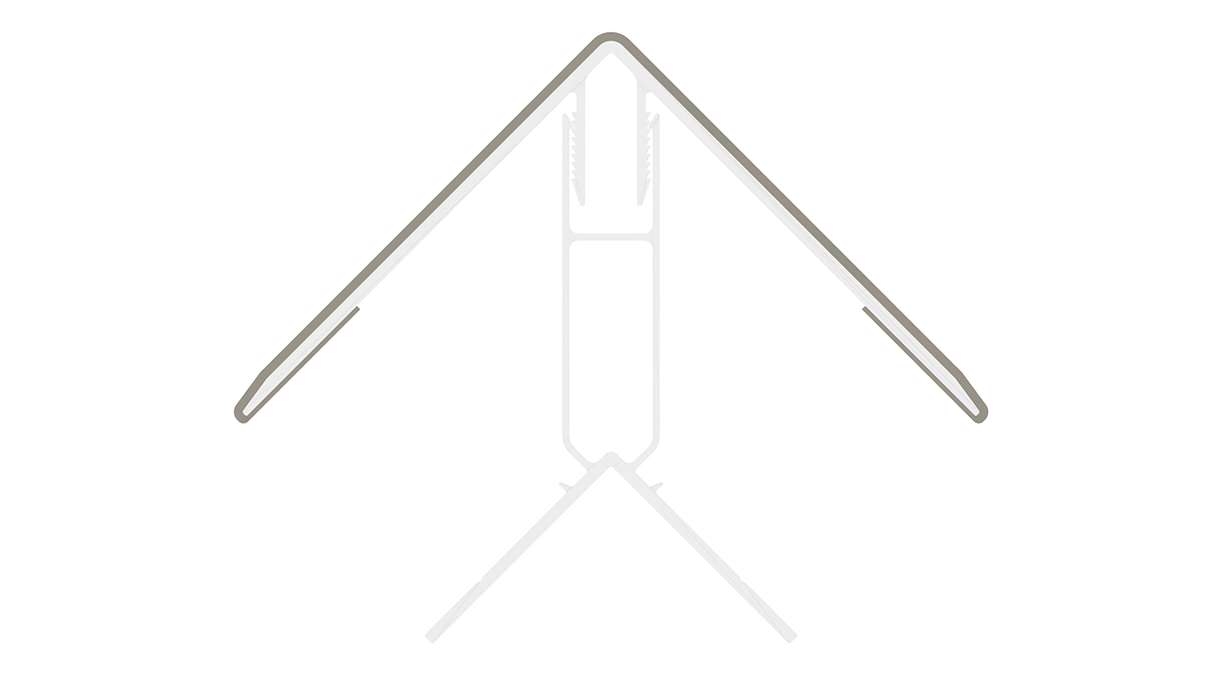 planeo LINEA – Aluminium CoEx external corner profile, light grey, 3000 x 66 x 66 mm