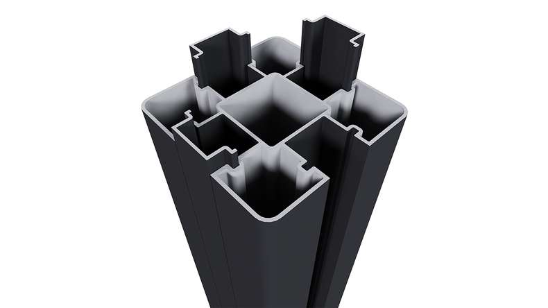 planeo aluminium post cover strip black 190 cm