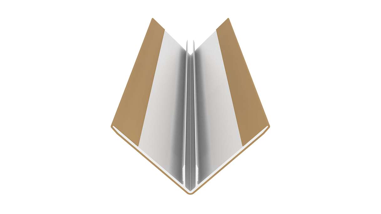 planeo LINEA – Aluminium CoEx external corner profile, Sand, 3000 x 66 x 66 mm