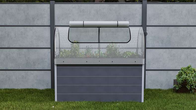 planeo Raised Bed Top Net PE - White 149.9 x 69.4 x 62 cm