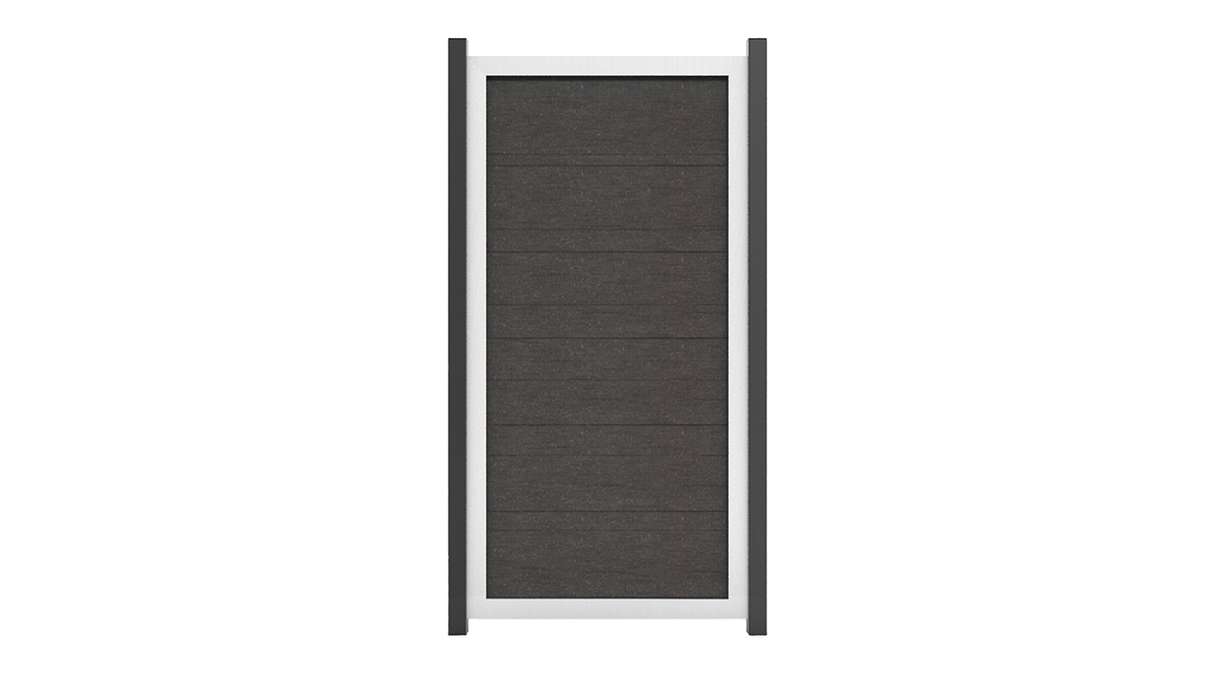 planeo Viento - garden fence upright anthracite grey with aluminium frame in silver