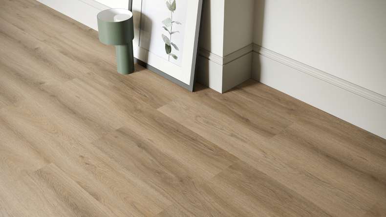 planeo Rigid Click Vinyl - SolutionX 2in1 Oak Light Brown | Impact sound insulation integrated (ECF-0008)