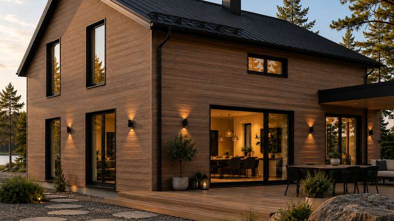 planeo NOVA – WPC CoEx Classic cladding panel, Teak, 2.90 m
