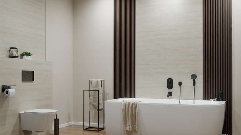 planeo wall cladding SPC - CeraRock Tile Stripes Light Travertine 120 x 60 cm