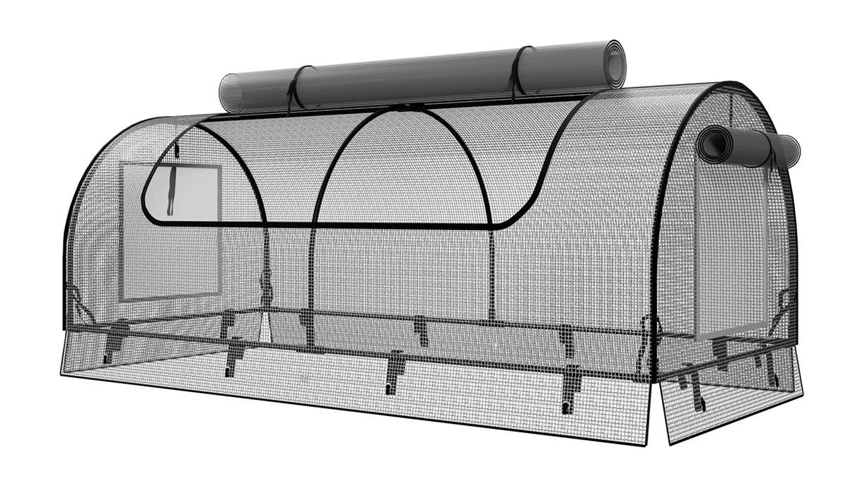planeo Raised Bed Top Net PE - White 149.9 x 69.4 x 62 cm