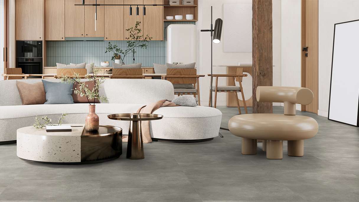 Gerflor Klick Vinyl - Senso Premium Rigid Acoustic Pepper taupe | Impact sound insulation integrated (39480889)