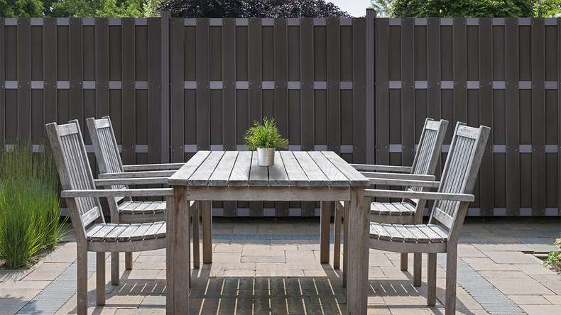 planeo Gardence Premade - BPC garden fence square anthracite 180 x 180cm with anthracite crossbar | DB703
