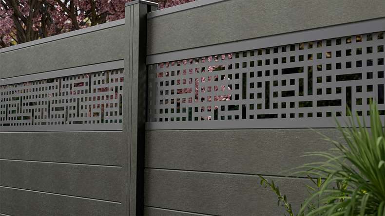 planeo Gardence Strong - BPC plug-in fence mesh anthracite grey 180 x 180 cm