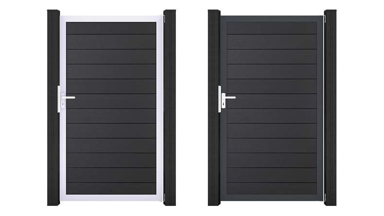 planeo Gardence Strong – BPC Universal Gate, Anthracite Grey with Aluminium Frame, 100 x 180 cm