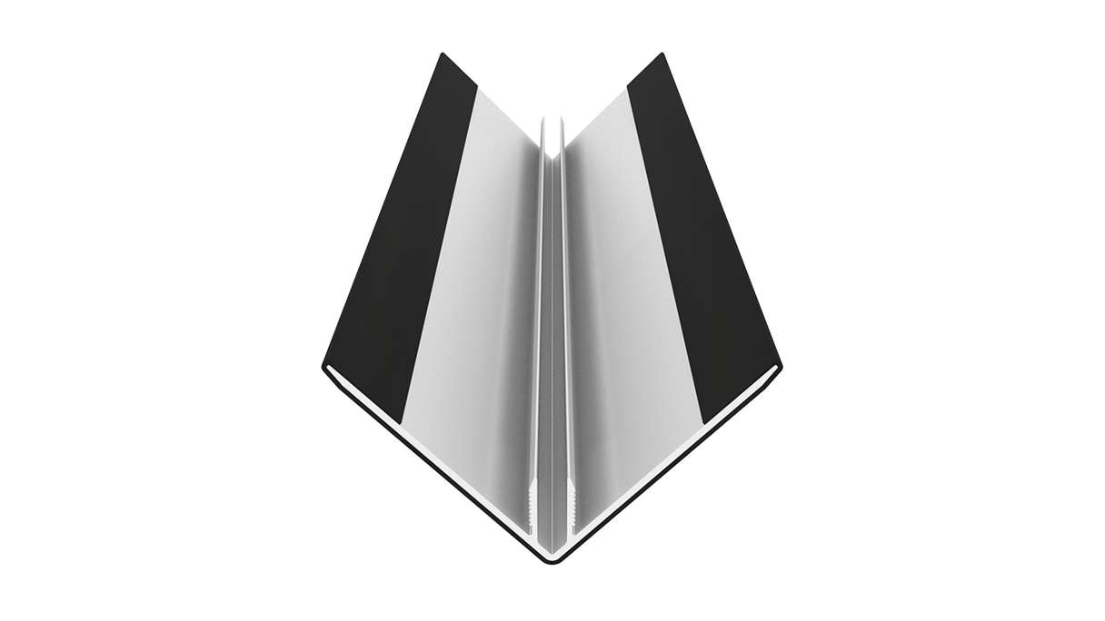planeo LINEA – Aluminium CoEx external corner profile, black, 3000 x 66 x 66 mm