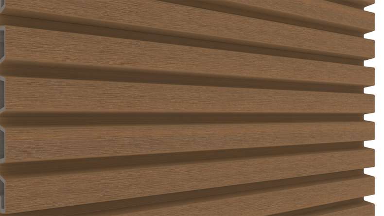 planeo LINEA Slim – WPC CoEx cladding, Burma Teak, 2900 x 215 mm