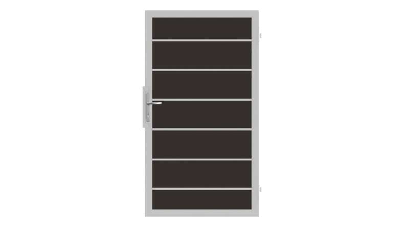 planeo Solid Grande - Premium door anthracite grey with aluminium frame silver
