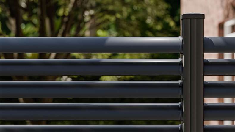 planeo Gardence Metallic Ellipse - Aluminium Garden Fence Square Anthracite | DB703