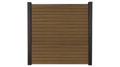 planeo Gardence Trendy - BPC rhombus plug-in fence - Teak co-extruded 180 x 180 cm
