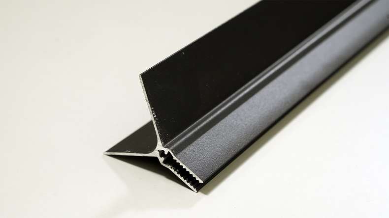 planeo Fassado - Aluminium inside corner end profile black 2.90m