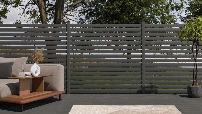 planeo Gardence Metallic Edge - Aluminium Garden Fence Square Anthracite | DB703