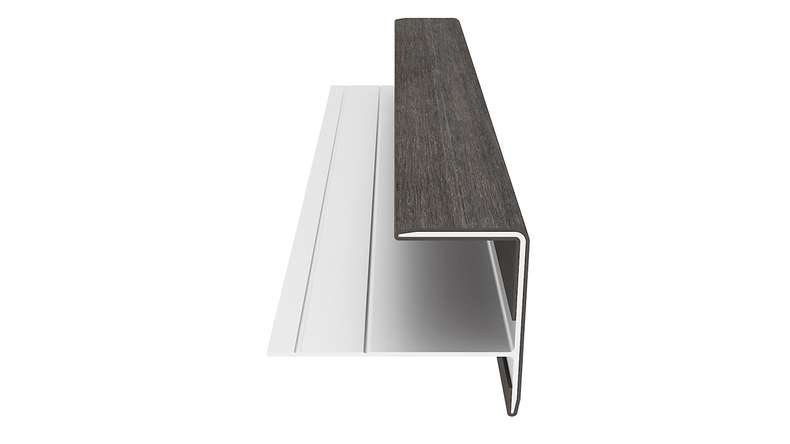 planeo LINEA – Aluminium CoEx end profile, dark grey, 3000 x 74 x 61 mm