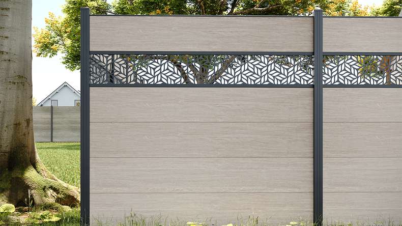 planeo Basic - PVC-Push-Pin Fence Square Sheffield Oak
