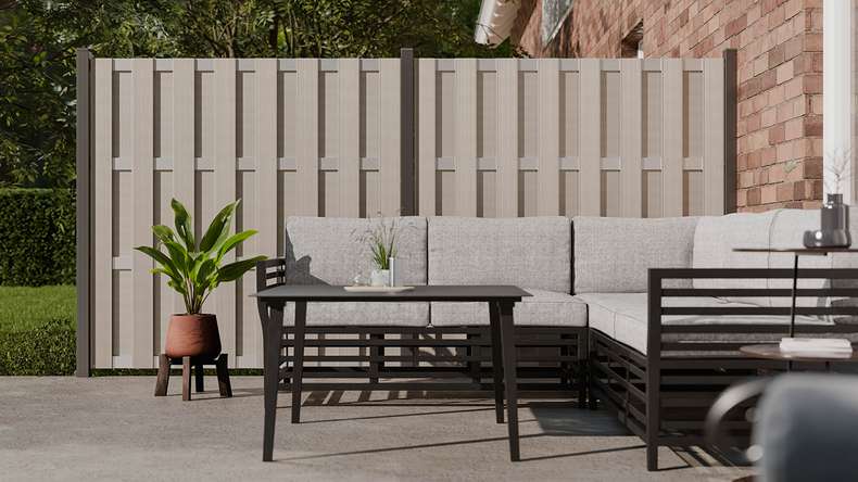 planeo prefabricated fence - square Bi-Color Sand 180 x 180cm