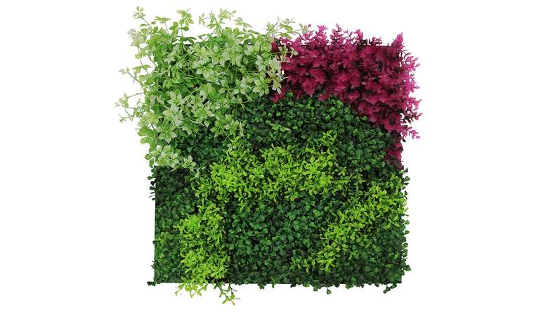 planeo acoustic panel - MixWall Leaf Mood Pink Mixed Flora 52 x 52 cm | artificial plant (PLMW-92111)