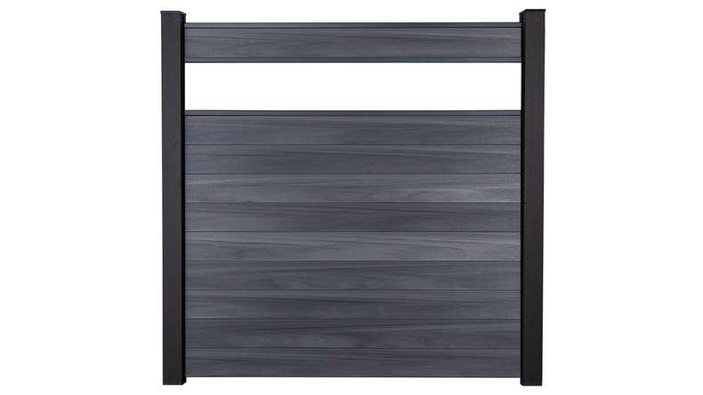planeo Gardence Strong - BPC plug-in fence glass satin stone grey co-ex 180 x 180 cm