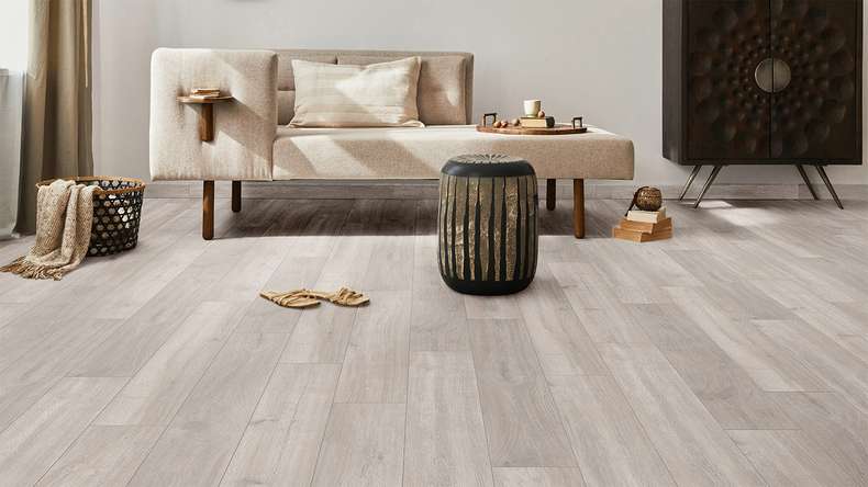 planeo laminate - Oak silver grey | antibacterial surface (KRO-8001)