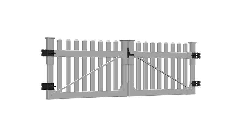 planeo Privara - PVC front garden fence gate white - UV-resistant | 300 x 80 cm