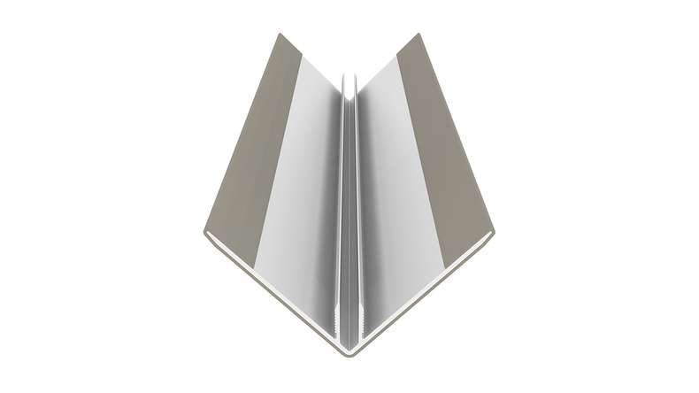 planeo LINEA – Aluminium CoEx external corner profile, light grey, 3000 x 66 x 66 mm