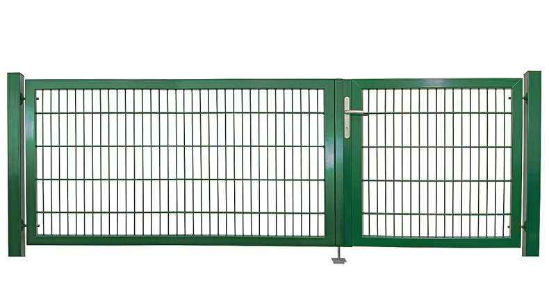 planeo universal door heavy 2-leaf asymmetric moss green incl. gateposts