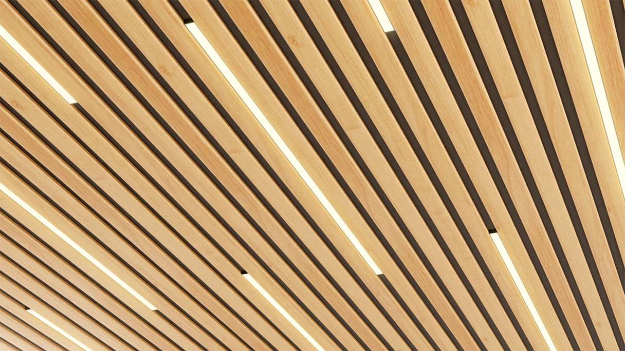 Skaben acoustic panels SilentWall Easy-Sticks - light brown oak - 250 x 3.45 cm