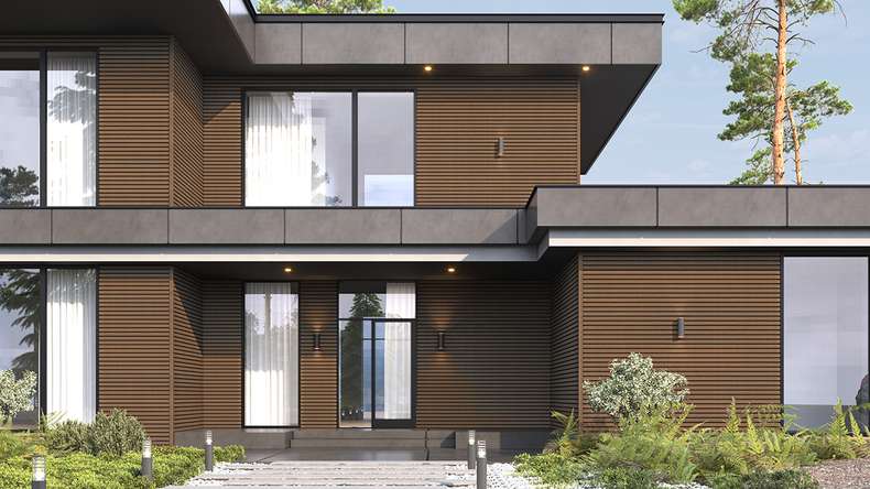 planeo LINEA Wide – WPC CoEx cladding, Ipe Brown, 2900 x 181 mm