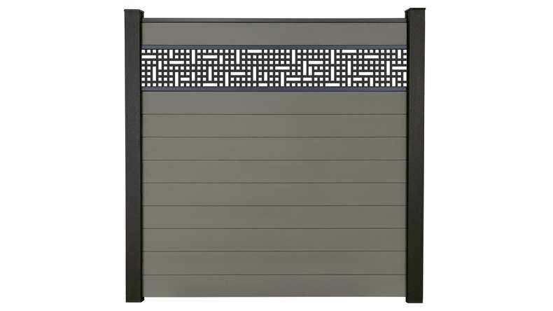planeo Gardence Strong - BPC plug-in fence mesh grey 180 x 180 cm