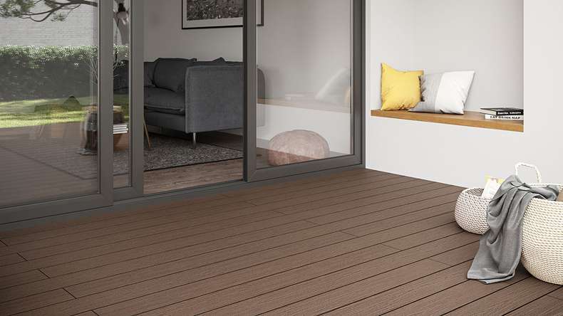 planeo TitanWood - solid plank wood structure dark brown