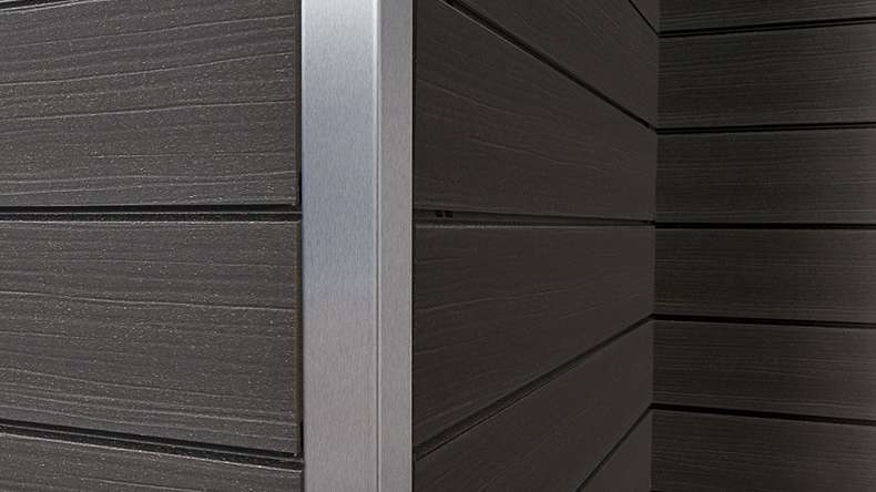 planeo Fassado - WPC rhombus strip facade cladding Prime lava grey XXL 6 m